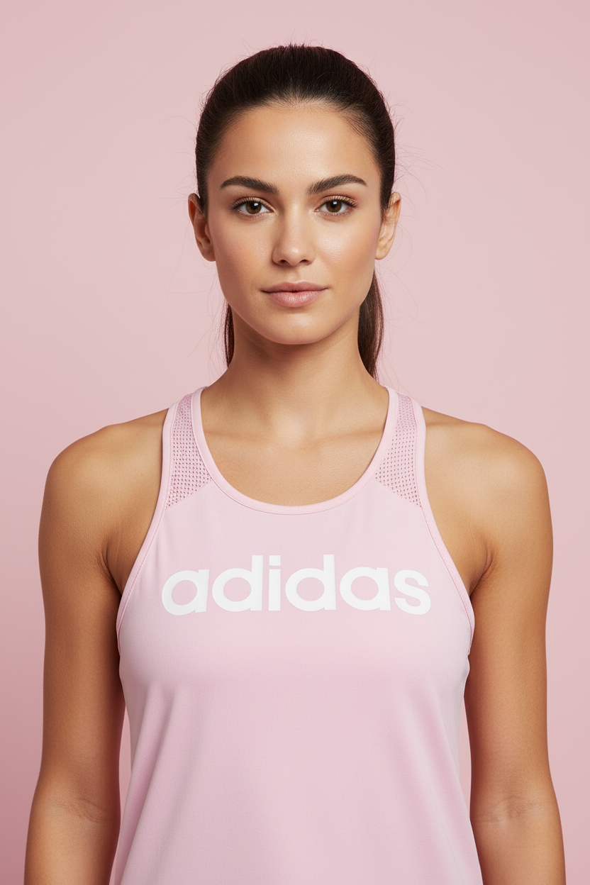 Pink Adidas sport trikó S-es méretű női modellen